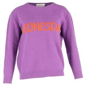 Alberta Ferretti Wednesday Crewneck Sweater in Purple Wool